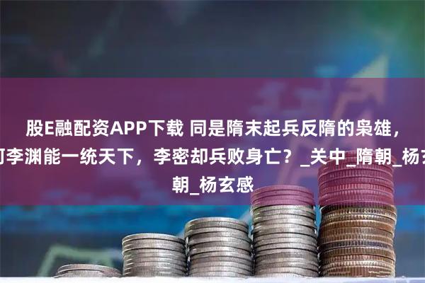 股E融配资APP下载 同是隋末起兵反隋的枭雄，为何李渊能一统天下，李密却兵败身亡？_关中_隋朝_杨玄感